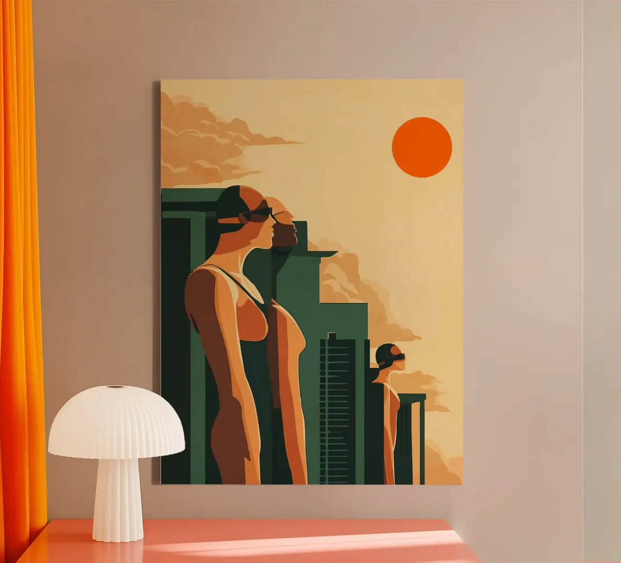Italiaans strand Jaar IX canvas met Baklijst van LaylaOzFun