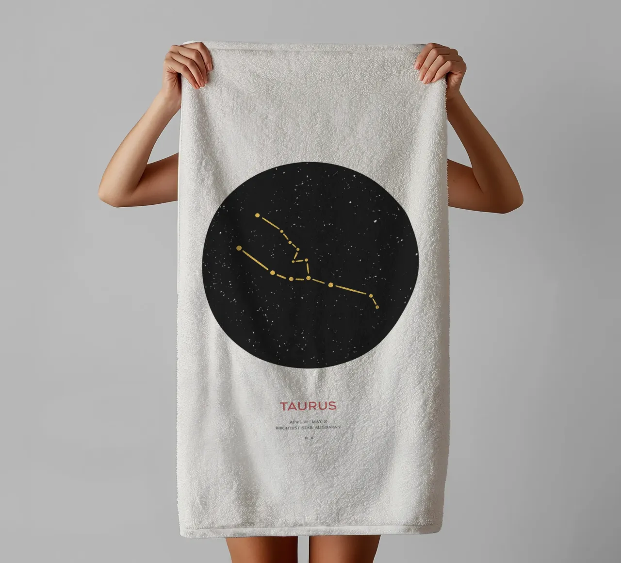 Tauro - Constelación del zodíaco toalla de baño de Vintagrafica