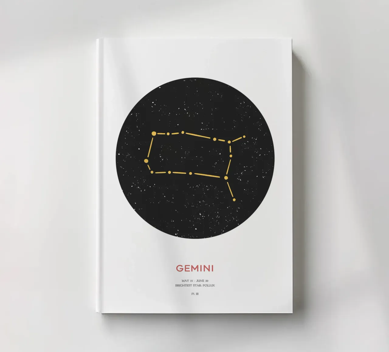 Gemini - Constellation of the zodiac notebook by Vintagrafica
