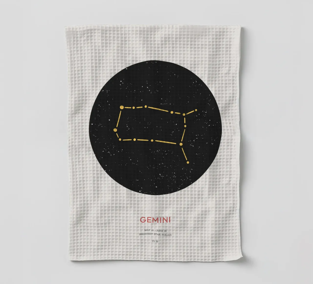 Gemini - Constellation of the zodiac tea towel by Vintagrafica