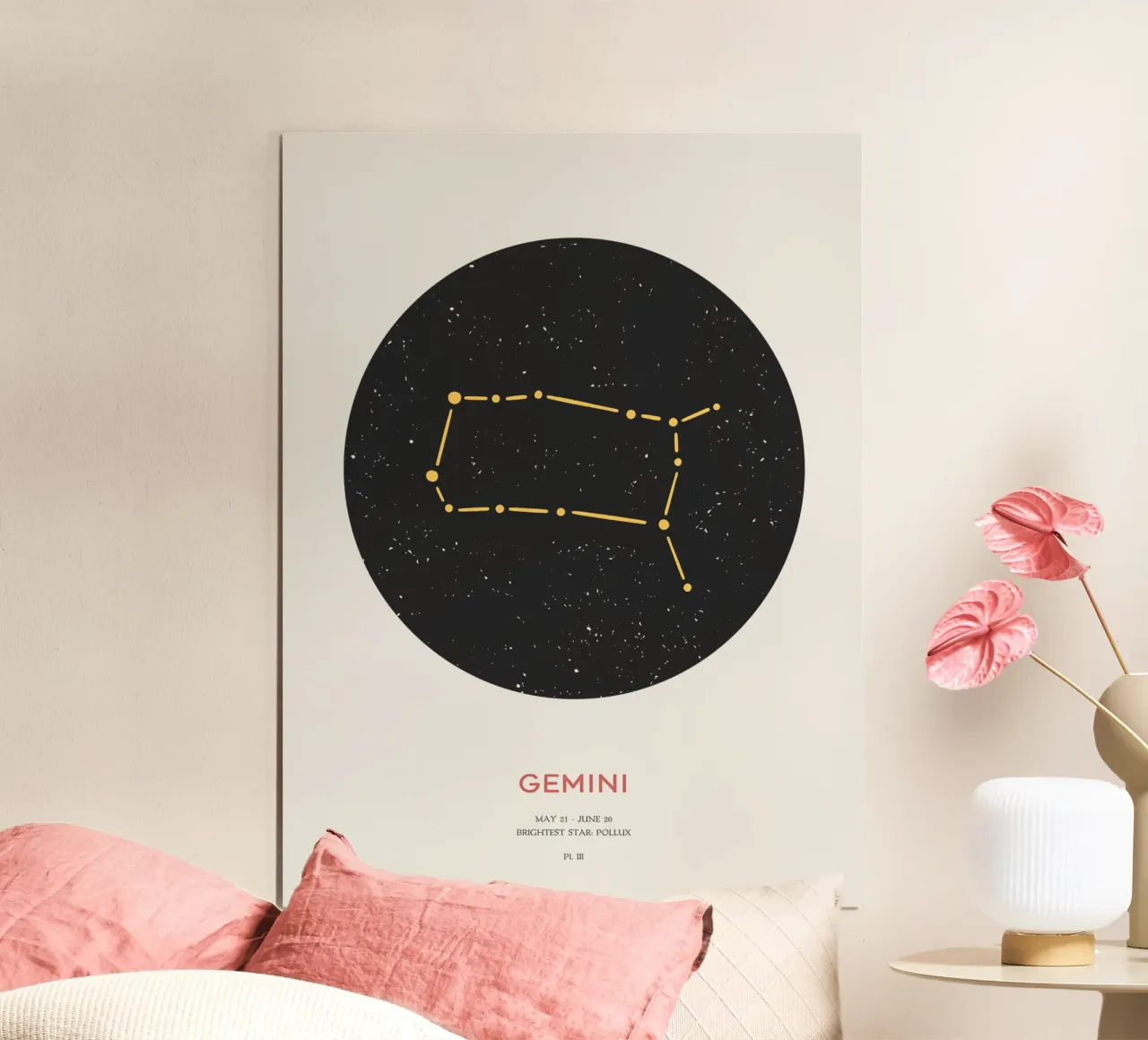 Gemelli - Costellazione dello zodiaco carta hahnemühle da Vintagrafica