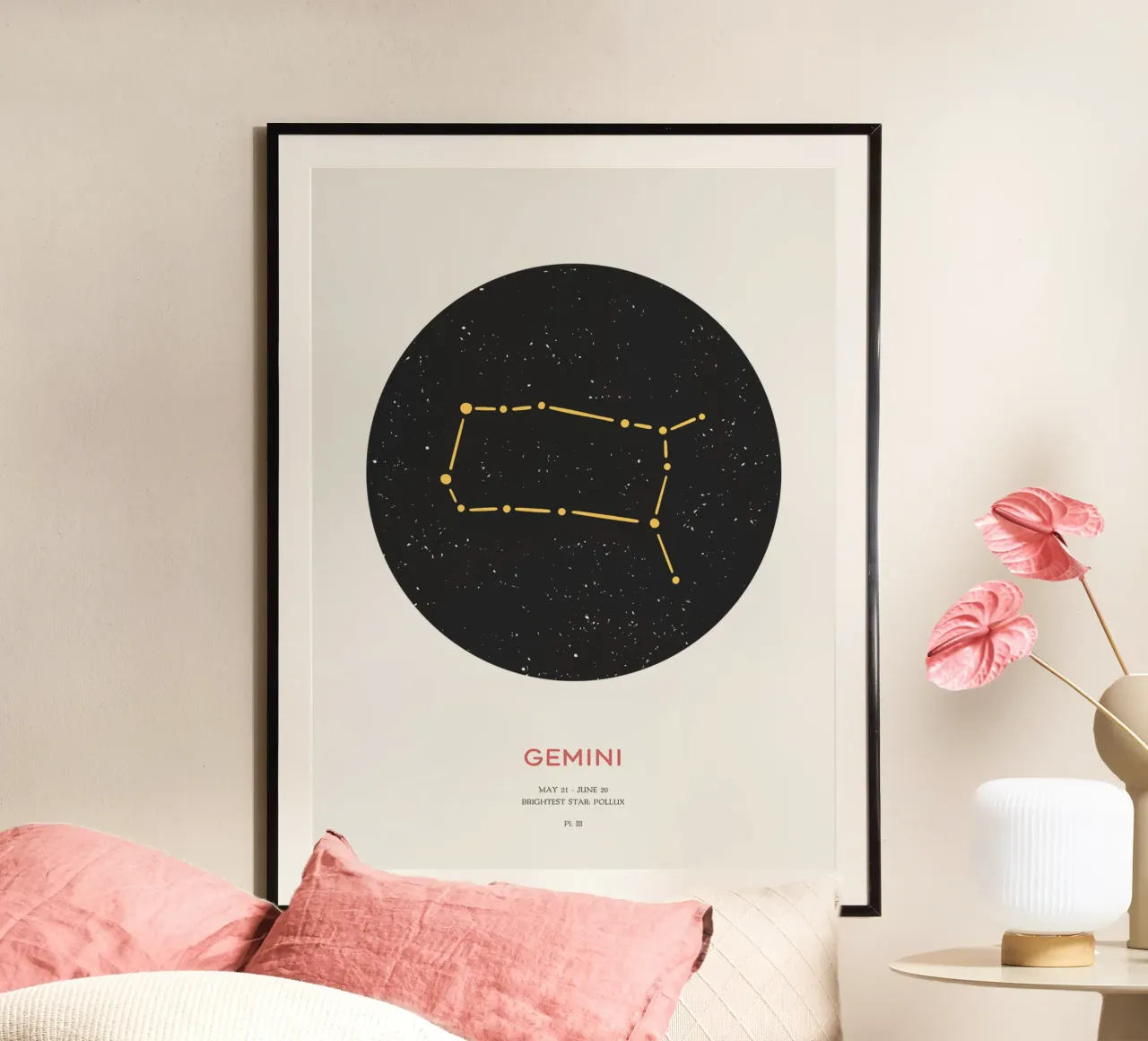 Gemelli - Costellazione dello zodiaco carta hahnemühle da Vintagrafica
