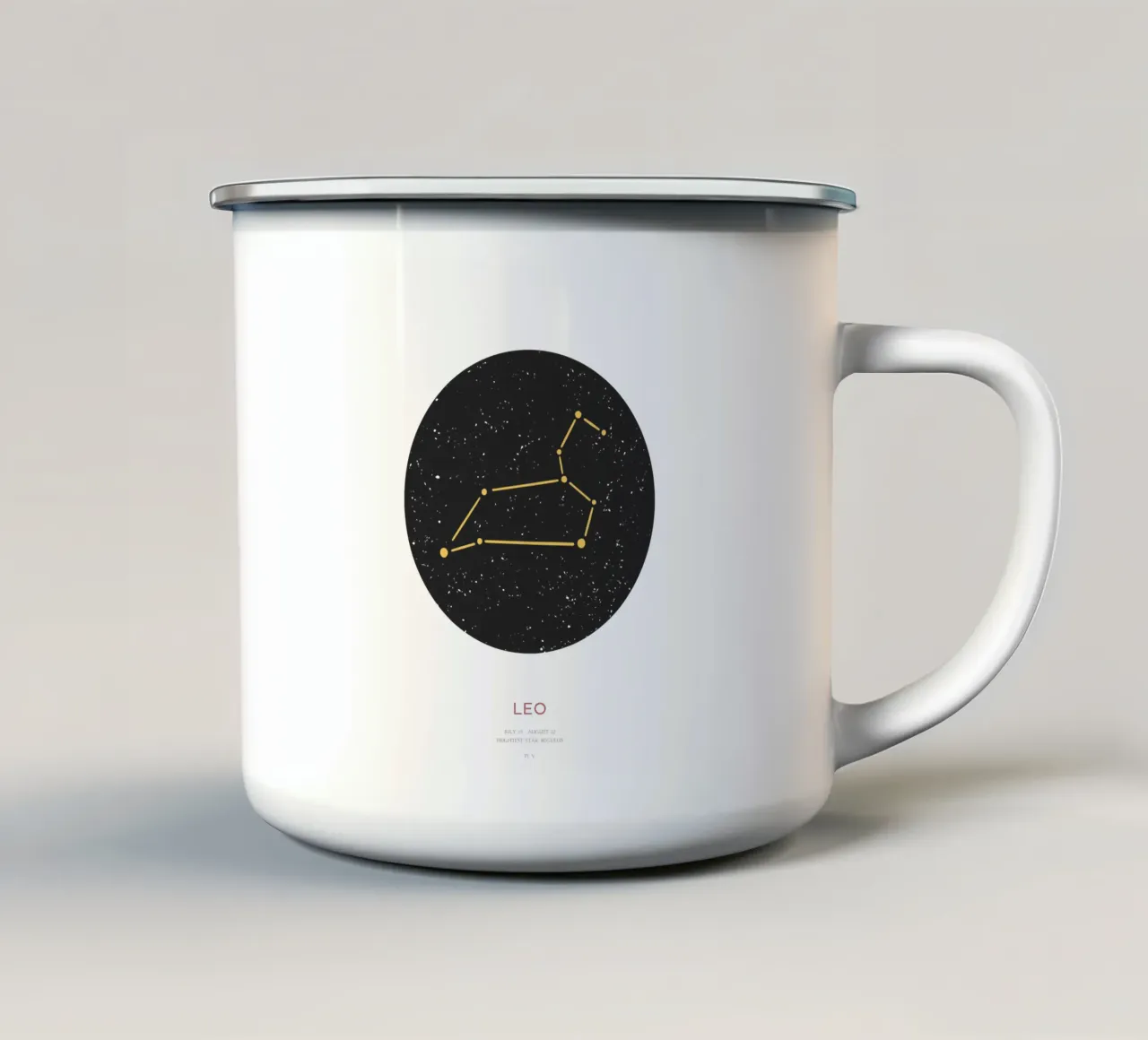 Leone - Costellazione dello zodiaco tazza in smalto da Vintagrafica