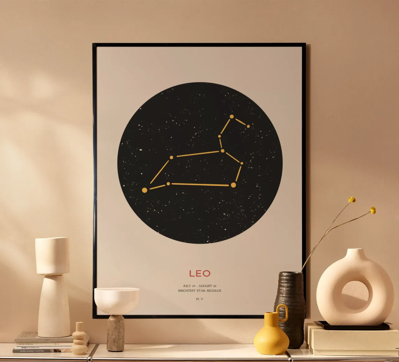 Leo - Constelación del zodíaco poster de Vintagrafica