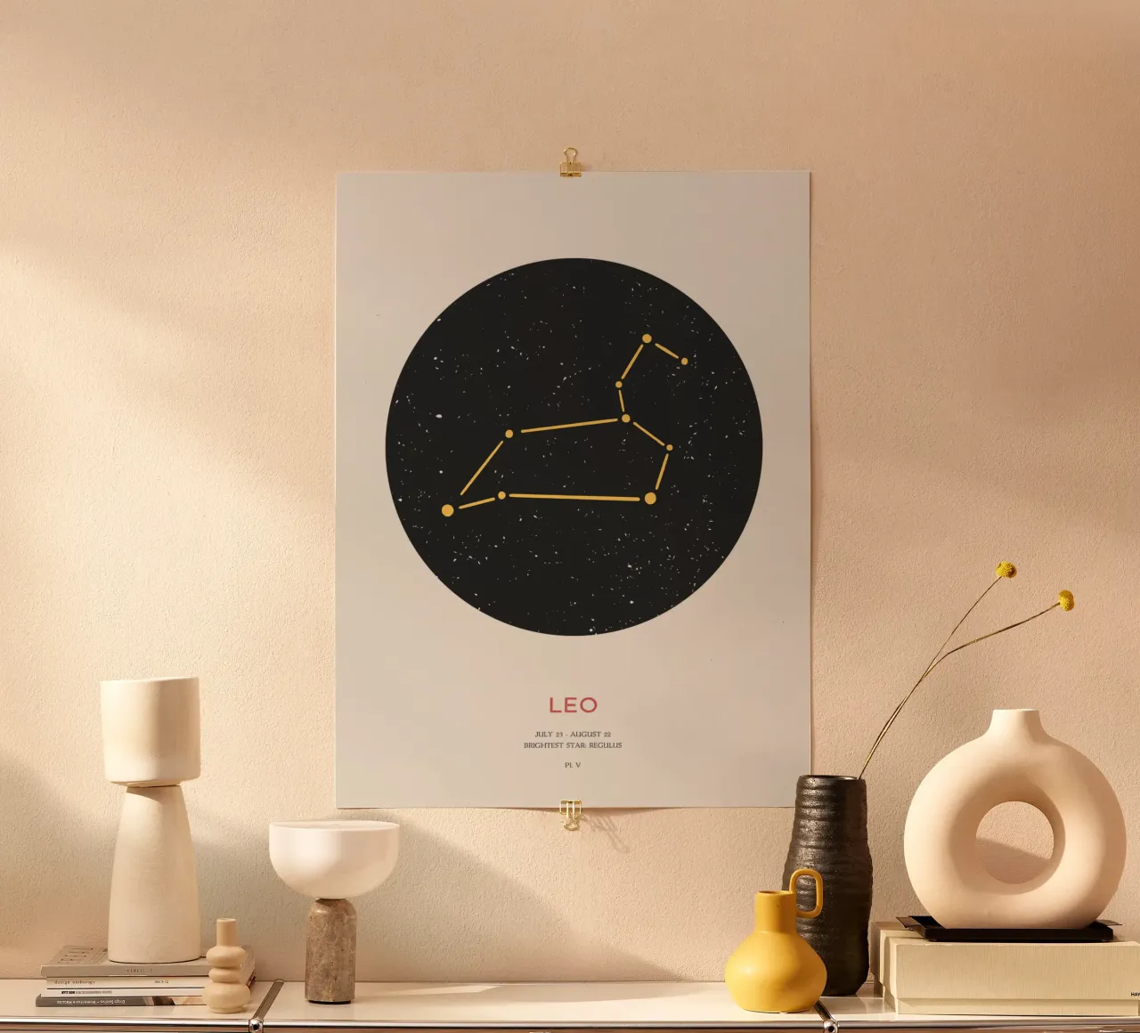 Leo - Constelación del zodíaco poster de Vintagrafica