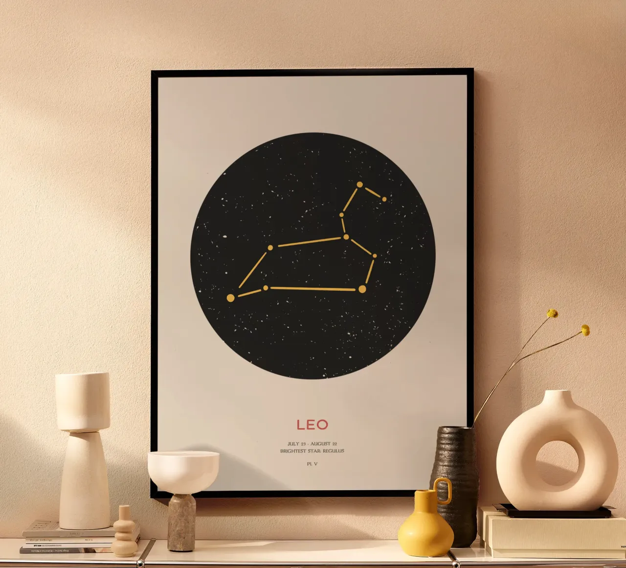 Leo - Constelación del zodíaco poster de Vintagrafica