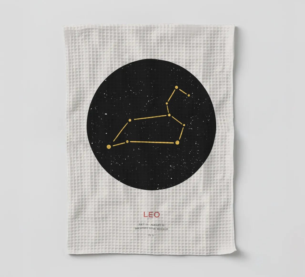 Leo - Constellation of the zodiac tea towel by Vintagrafica
