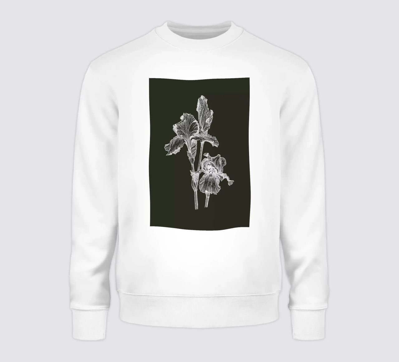 Orchids - White on Grey felpa da Pen & Ink