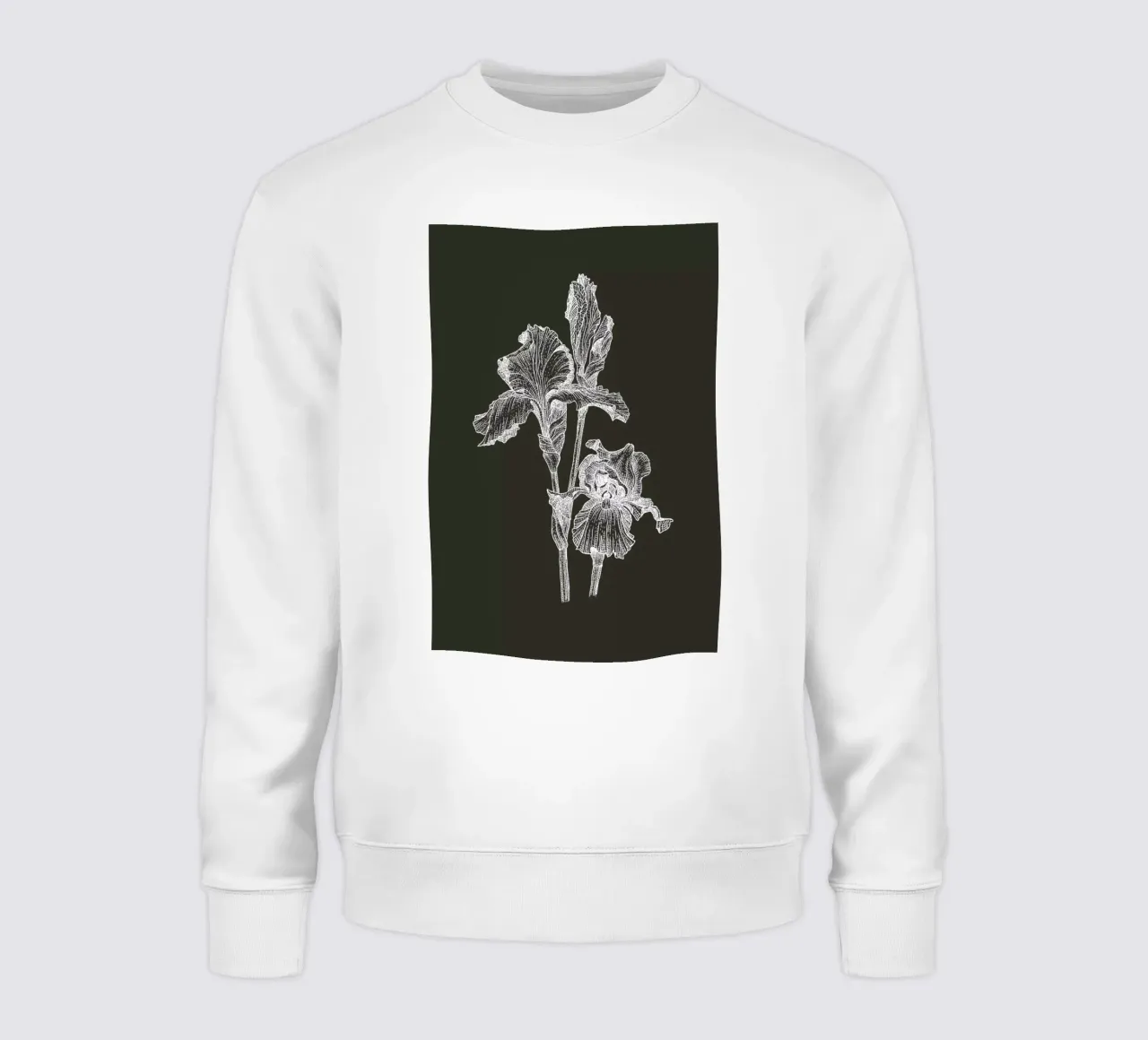 Orchids - White on Grey felpa da Pen & Ink