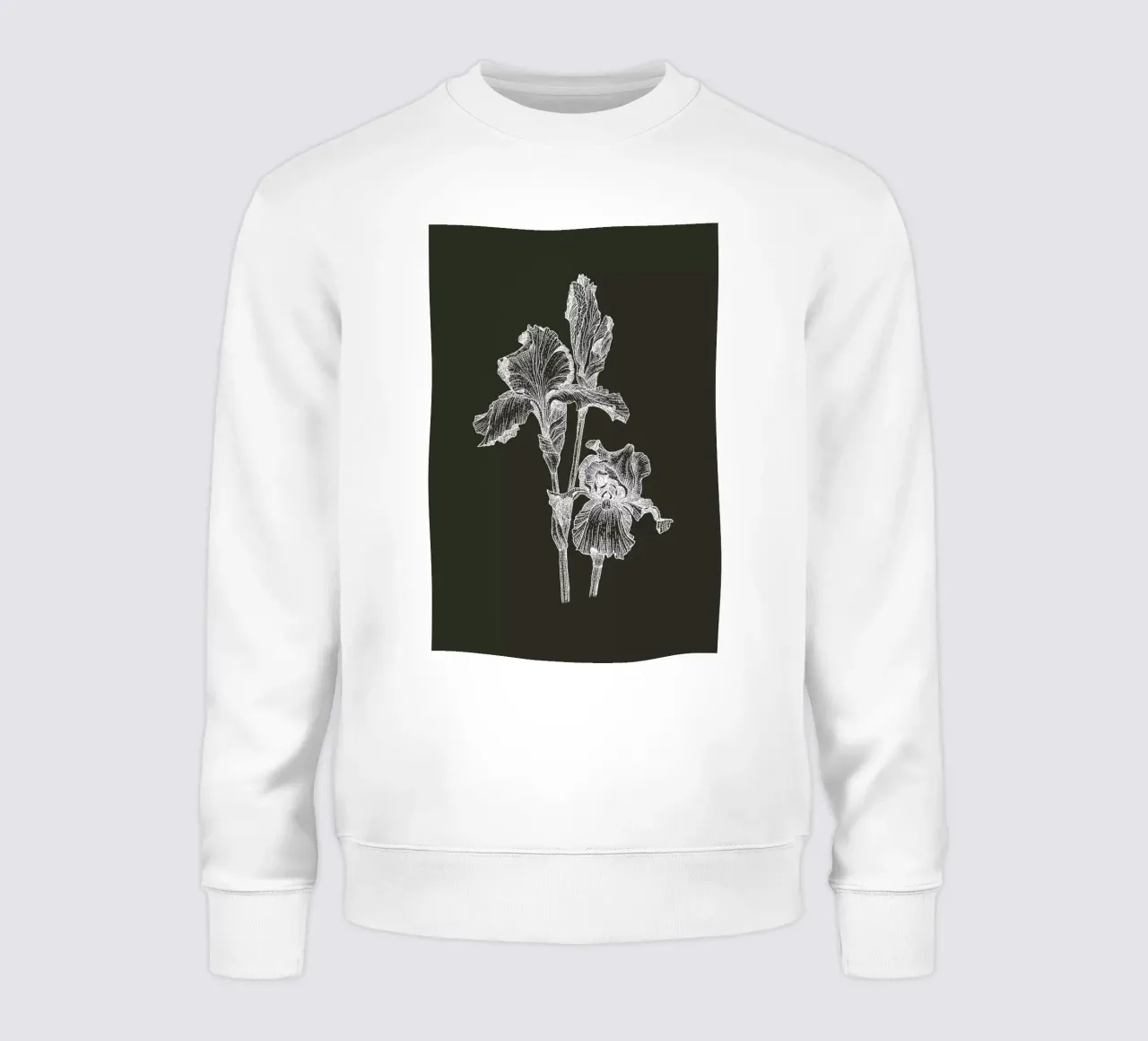 Orchids - White on Grey sudadera de Pen & Ink