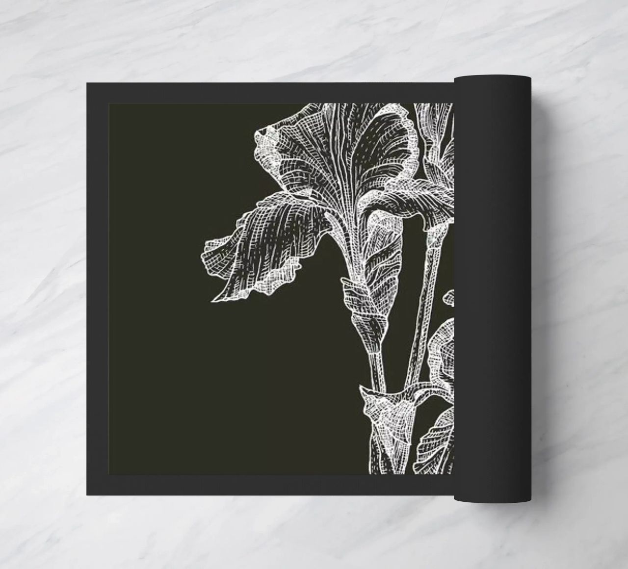Orchids - White on Grey zerbino da Pen & Ink