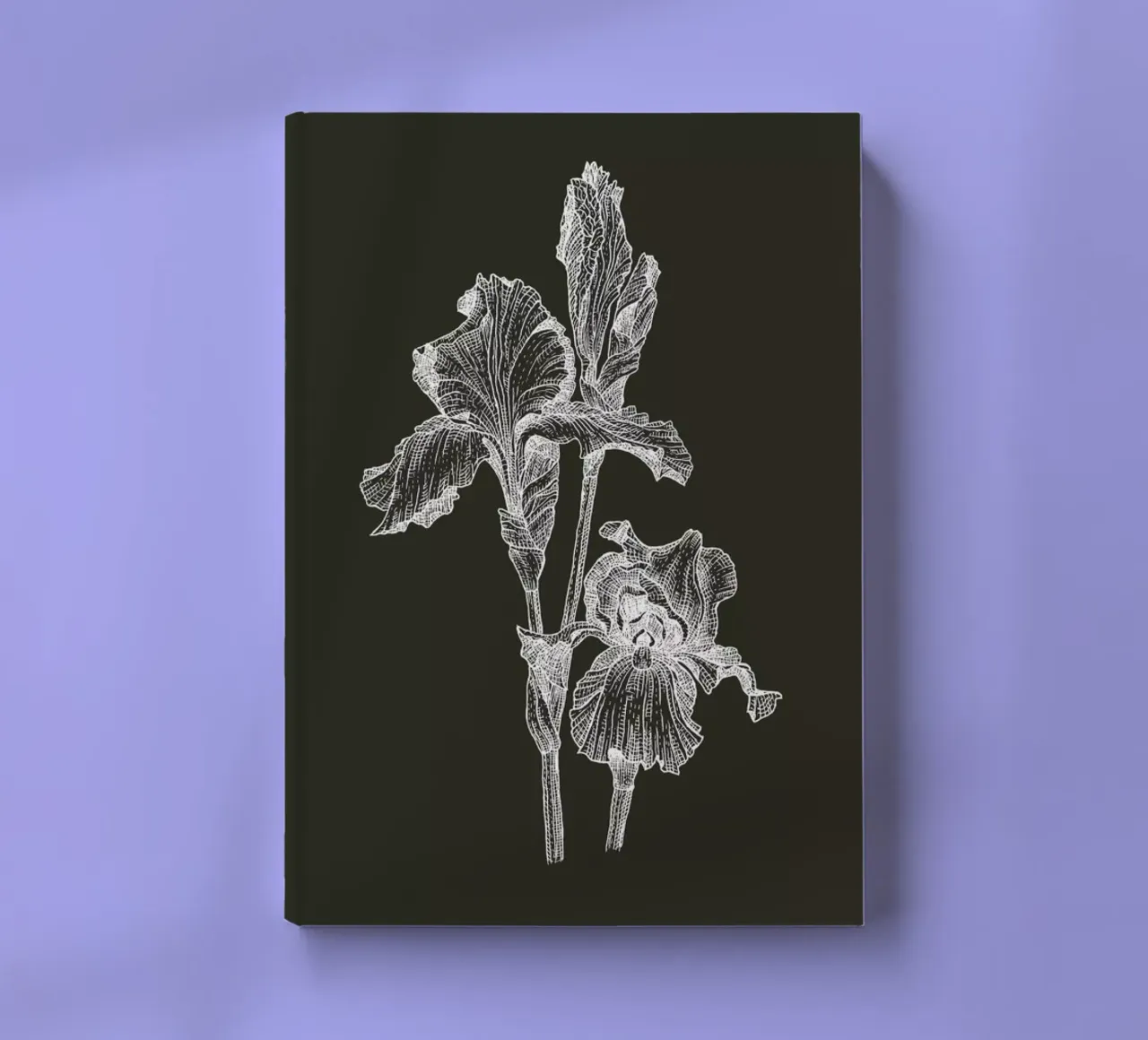Orchids - White on Grey notebook by Pen & Ink