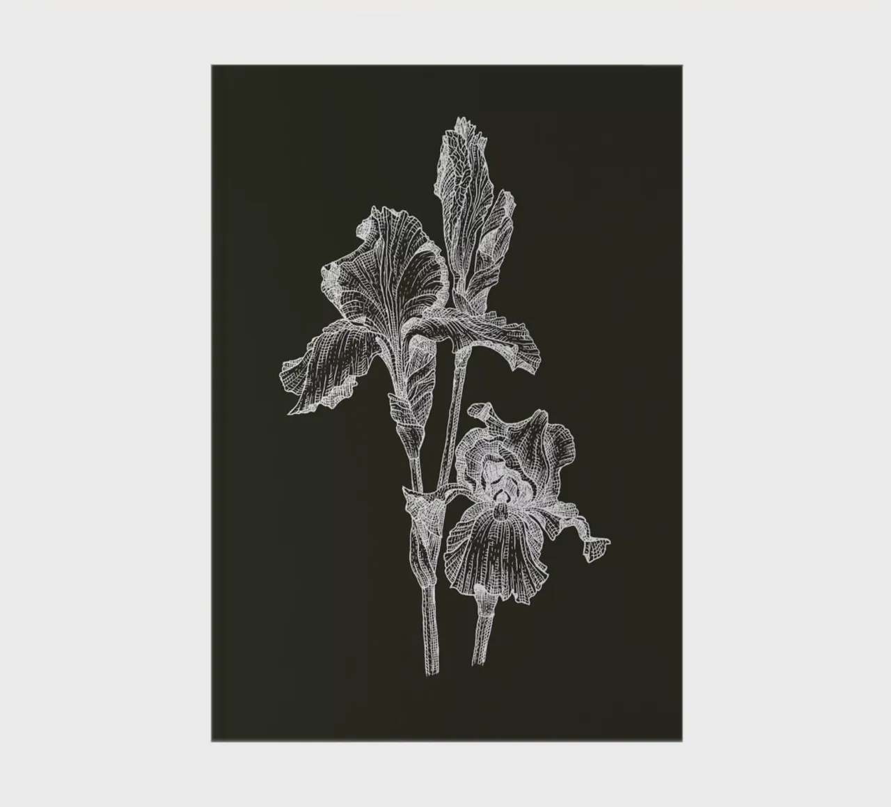 Orchids - White on Grey notebook by Pen & Ink