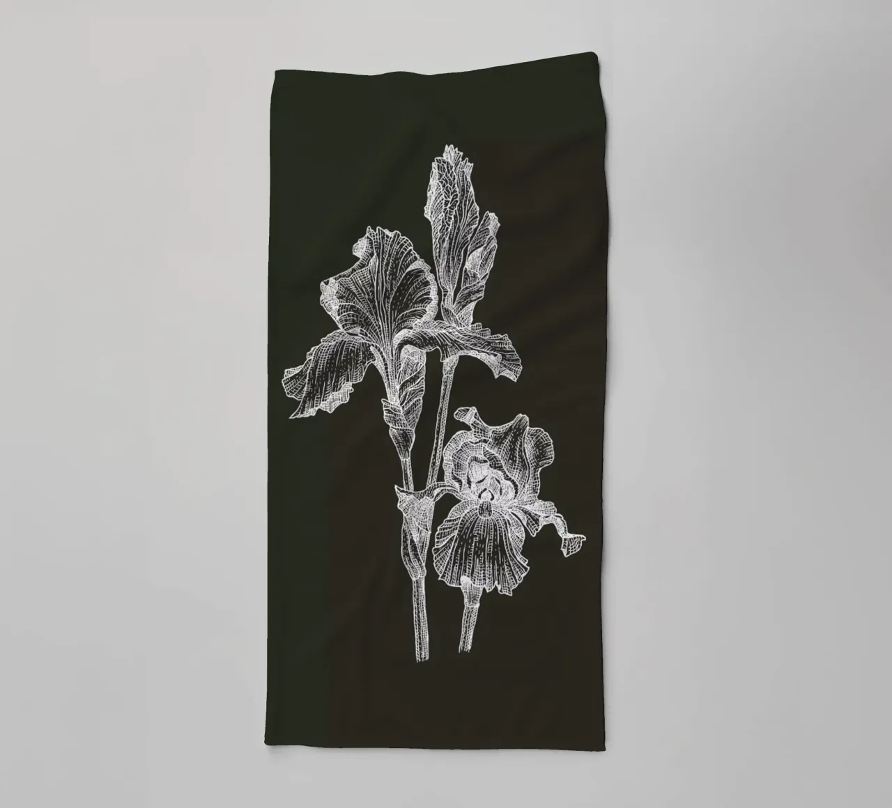 Orchids - White on Grey asciugamano da bagno da Pen & Ink