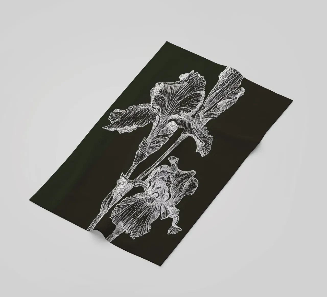 Orchids - White on Grey telo mare da Pen & Ink