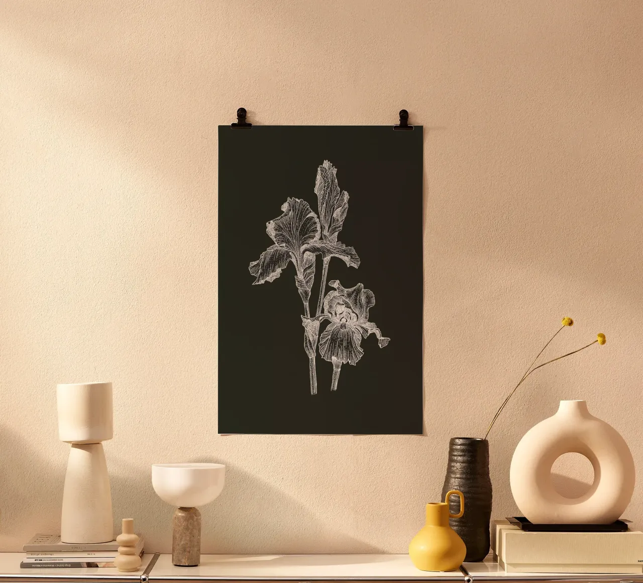 Orchids - White on Grey carta hahnemühle da Pen & Ink