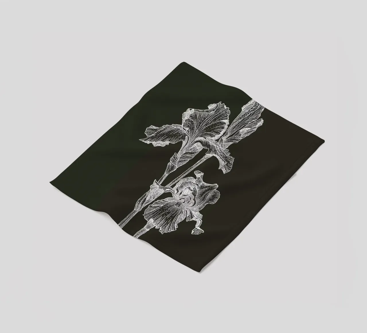 Orchids - White on Grey coperta in pile da Pen & Ink