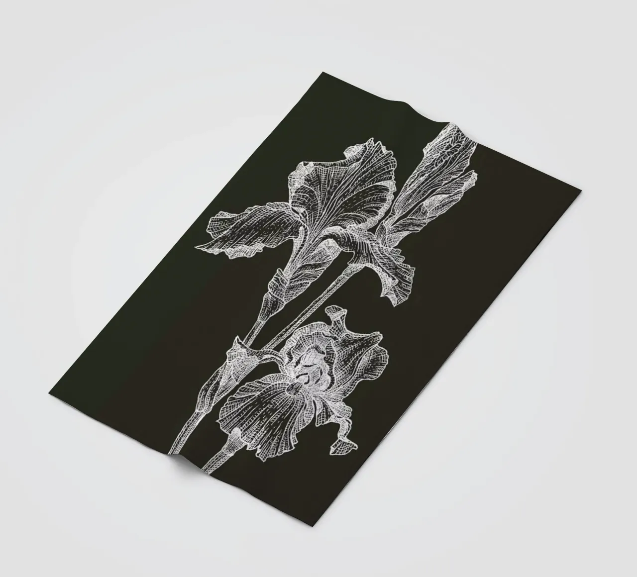 Orchids - White on Grey coperta in pile da Pen & Ink