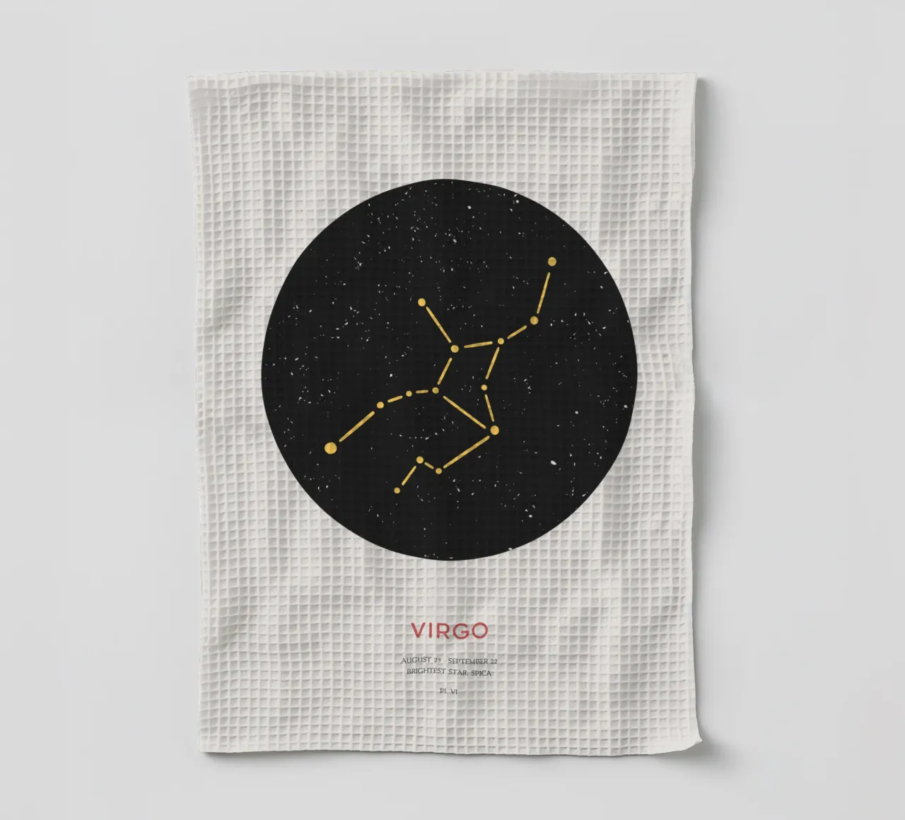 Virgo - Constellation of the zodiac tea towel by Vintagrafica