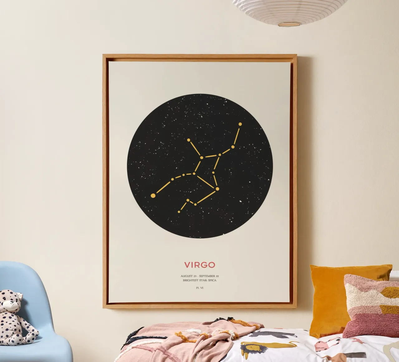 Virgo - Constellation of the zodiac canvas with Floater frame by Vintagrafica