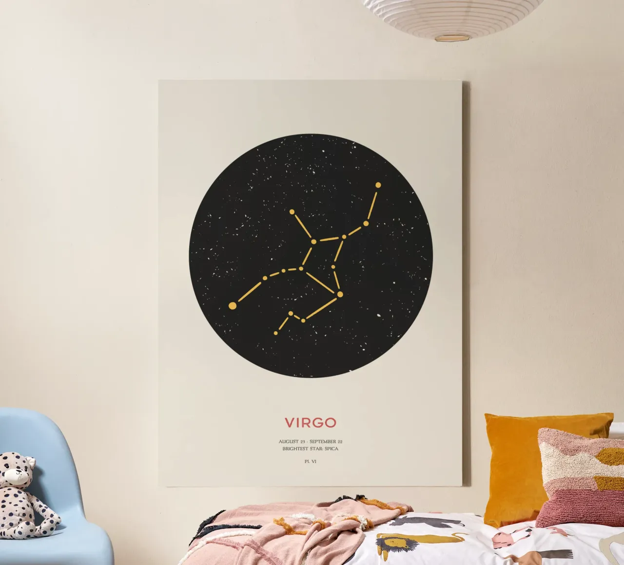 Virgo - Constellation of the zodiac canvas with Floater frame by Vintagrafica