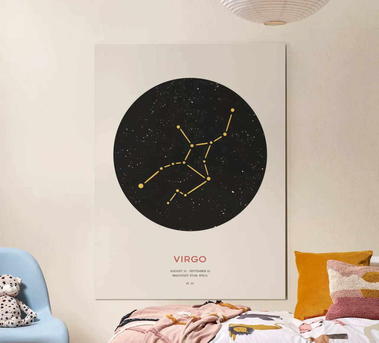 Virgo - Constelación del zodíaco poster de Vintagrafica