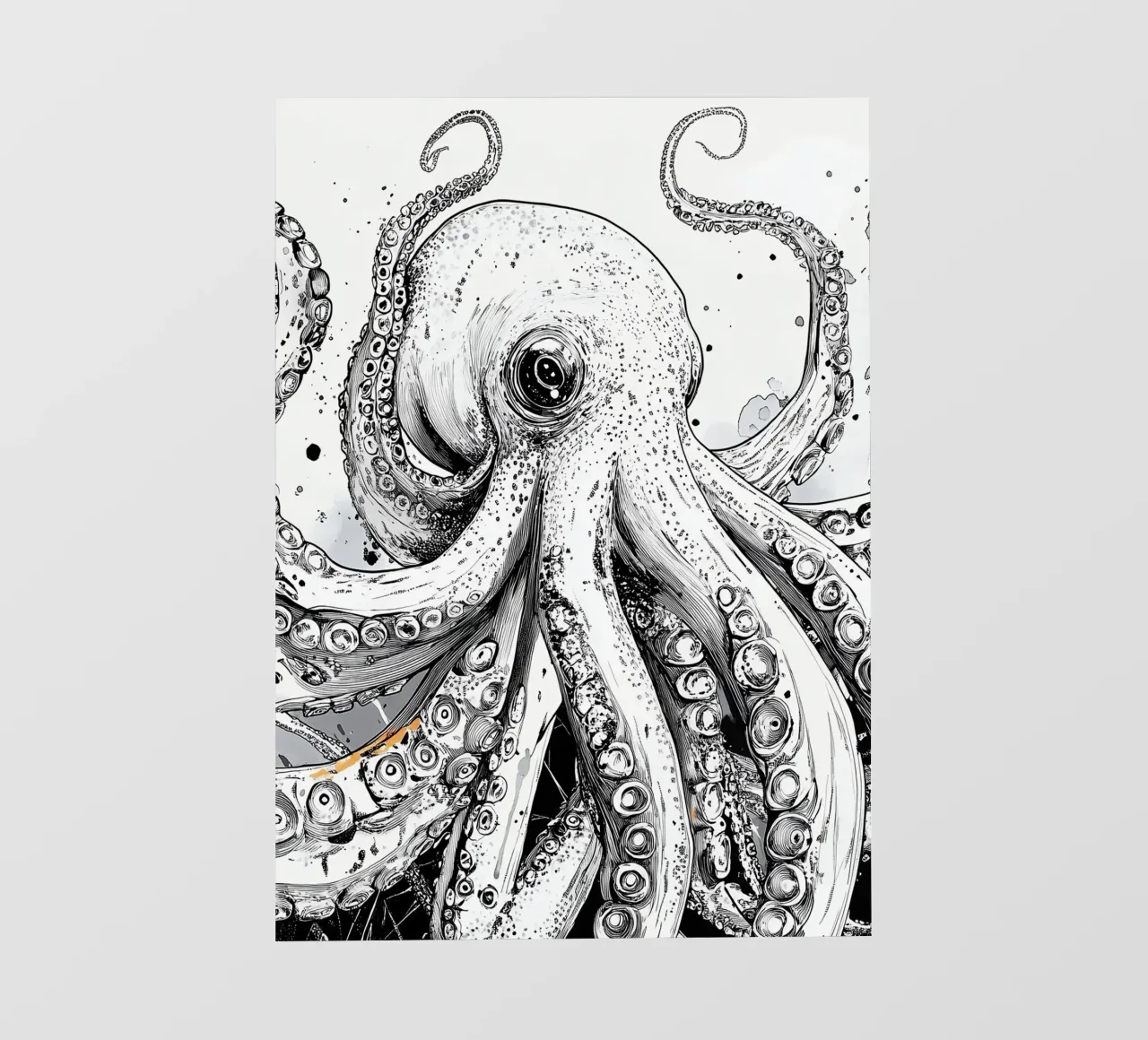 Pulpo blanco y negro lonas publicitarias de Justyna Jaszke JBJart