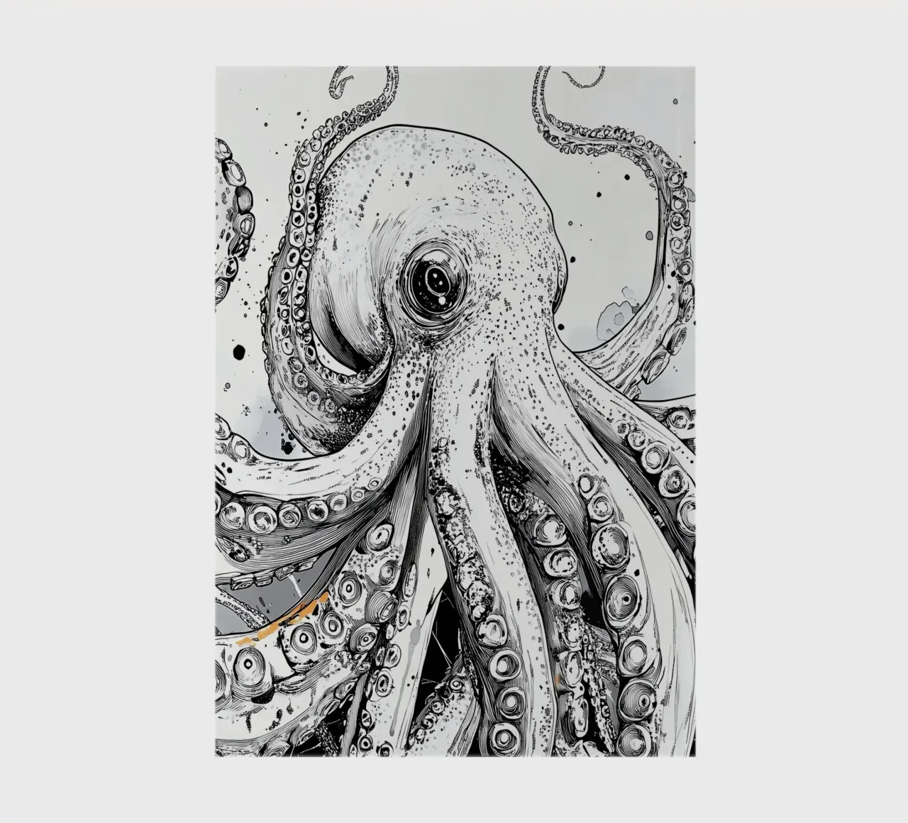 Schwarzer und weißer Oktopus Notizbuch von Justyna Jaszke JBJart