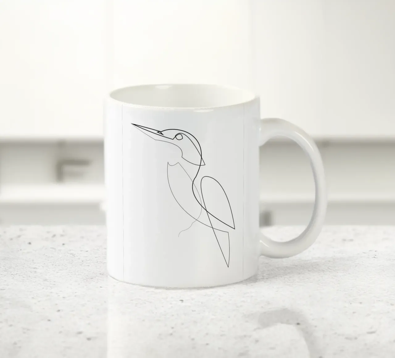 Martin pescatore - uccello a una linea tazza in ceramica da Addillum