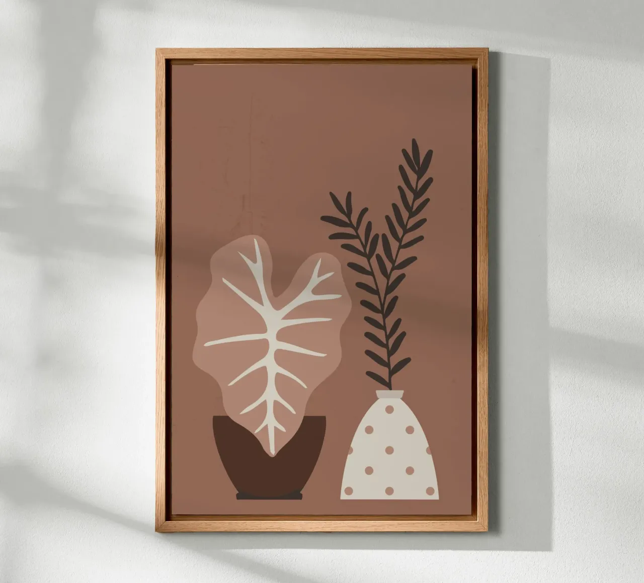 mocha foam vases canvas with Floater frame by STUDIO 4H37