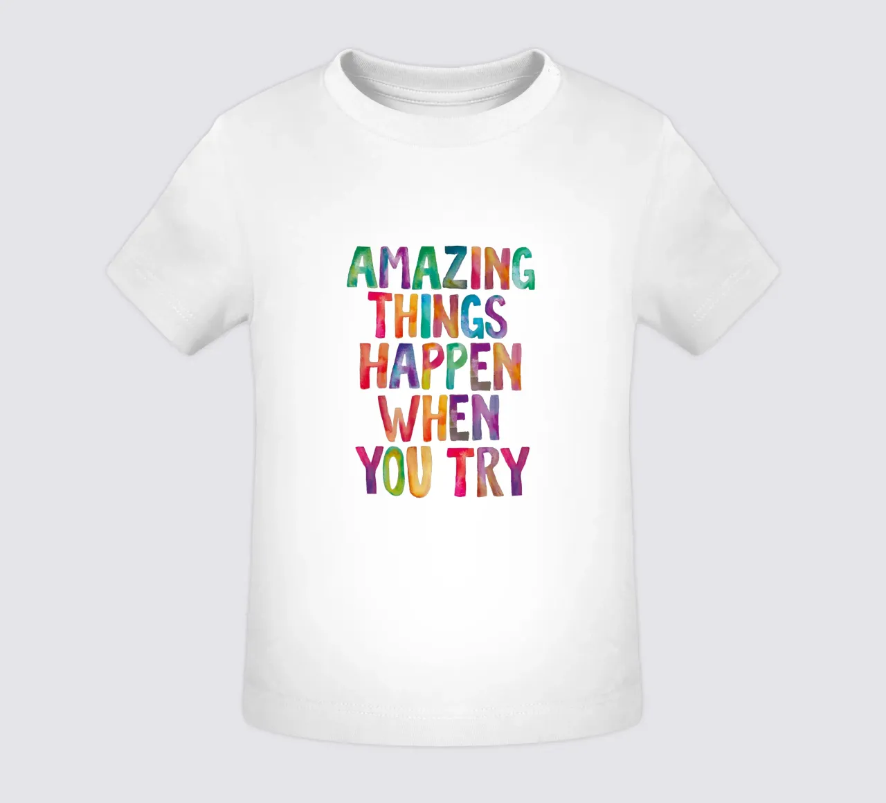 Succedono cose incredibili quando si prova il design tipografico arcobaleno maglietta neonato da THE MOTIVATED TYPE