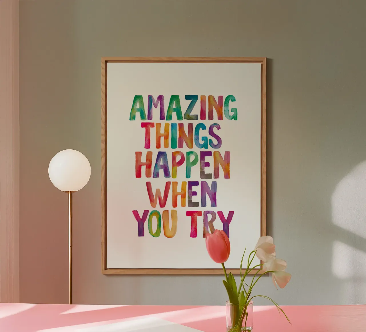 Succedono cose incredibili quando si prova il design tipografico arcobaleno alluminio dibond da THE MOTIVATED TYPE