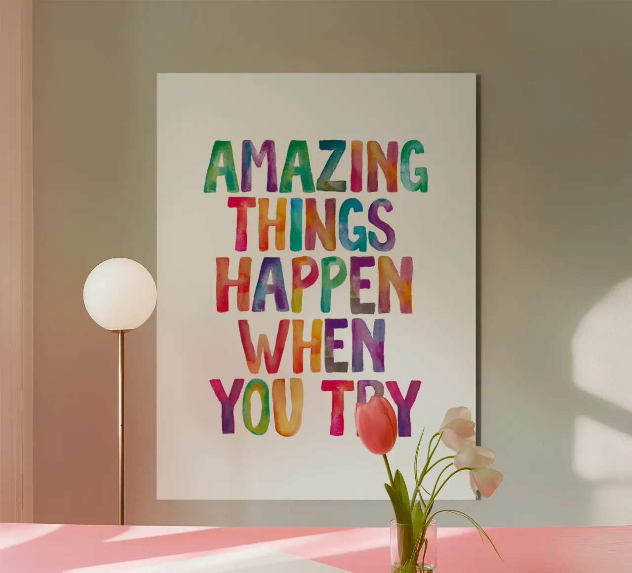 Succedono cose incredibili quando si prova il design tipografico arcobaleno alluminio dibond da THE MOTIVATED TYPE