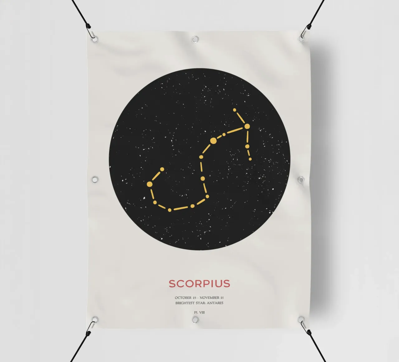 Scorpione - Costellazione dello zodiaco telo in pvc da Vintagrafica