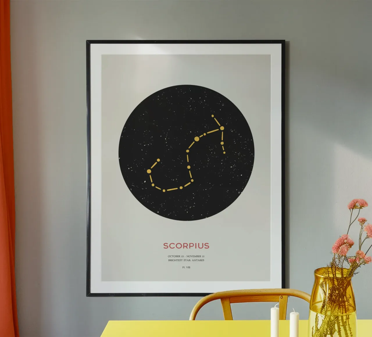 Scorpio - Constellation of the zodiac poster by Vintagrafica