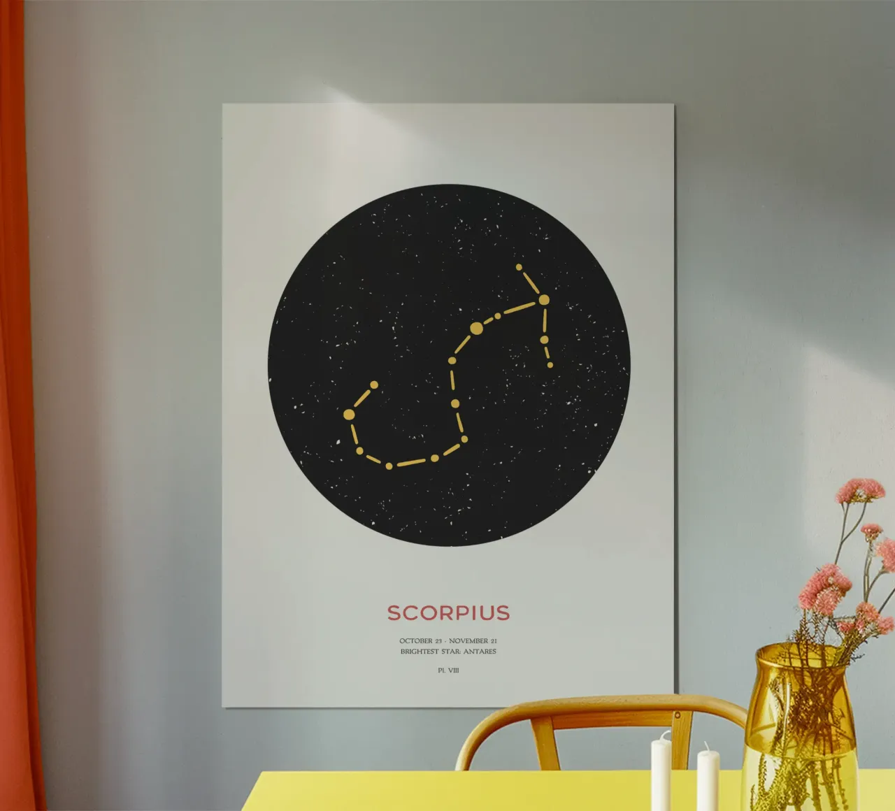 Scorpio - Constellation of the zodiac poster by Vintagrafica