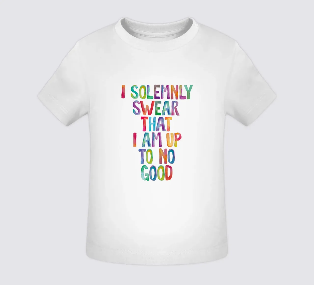 Giuro solennemente che non sto combinando nulla di buono Regenbogen Design maglietta neonato da THE MOTIVATED TYPE