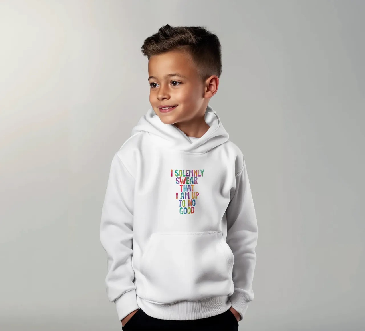 Giuro solennemente che non sto combinando nulla di buono Regenbogen Design felpa bambino con cappuccio da THE MOTIVATED TYPE