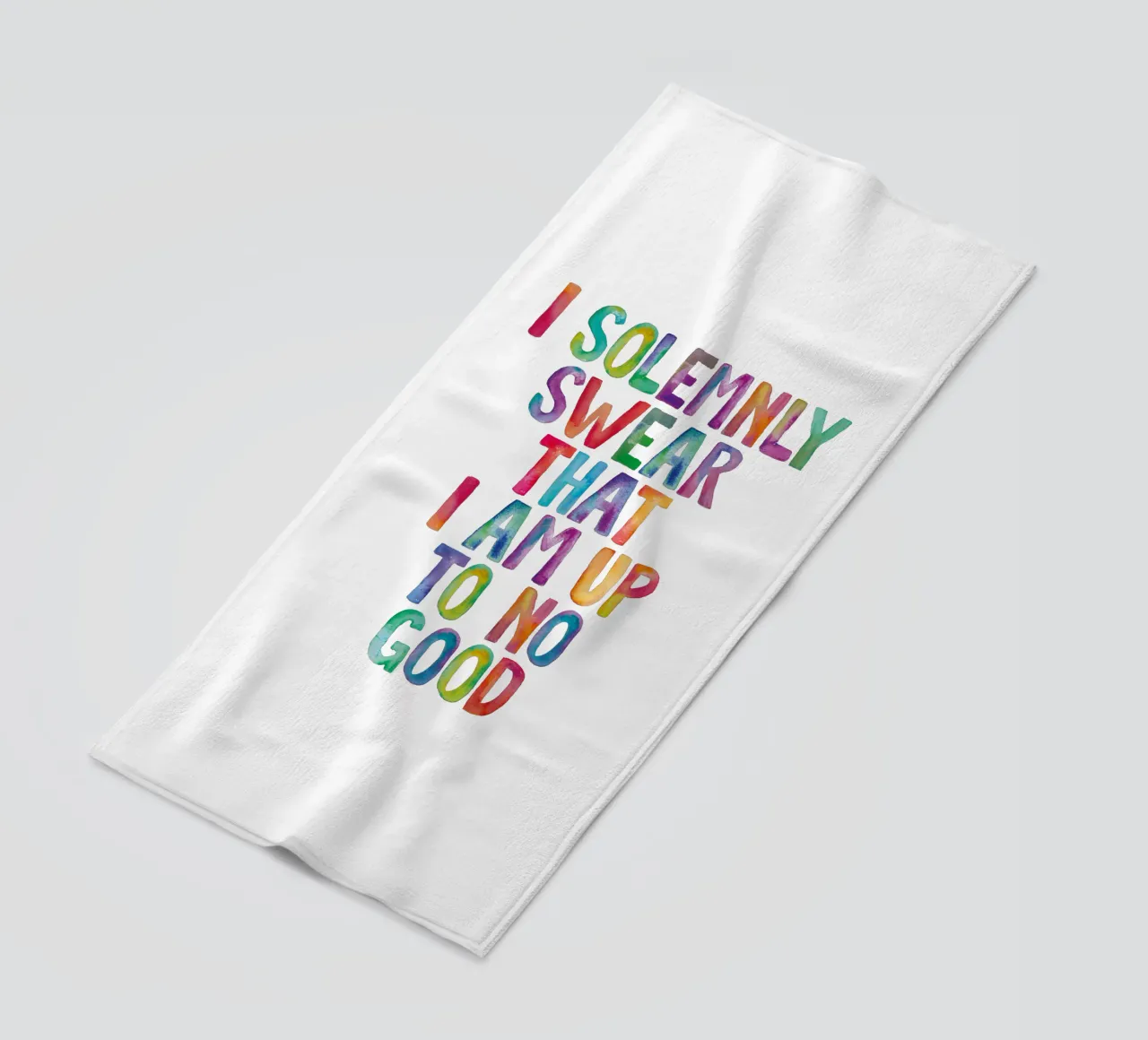 Ik zweer plechtig dat ik niets goeds van plan ben Regenbogen Design strandhanddoek van THE MOTIVATED TYPE