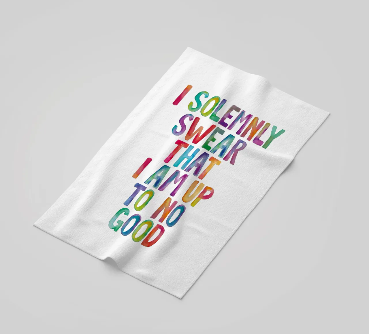 Ik zweer plechtig dat ik niets goeds van plan ben Regenbogen Design strandhanddoek van THE MOTIVATED TYPE
