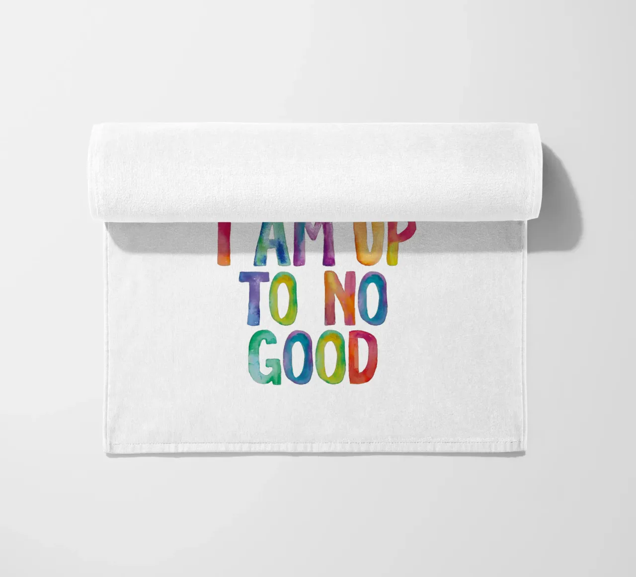 Ik zweer plechtig dat ik niets goeds van plan ben Regenbogen Design strandhanddoek van THE MOTIVATED TYPE