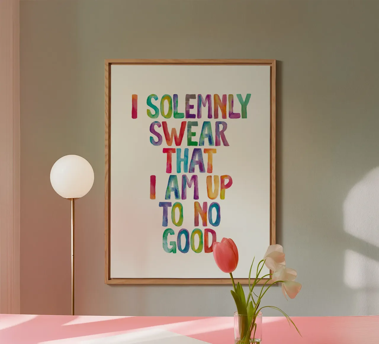 Giuro solennemente che non sto combinando nulla di buono Regenbogen Design pannello forex da THE MOTIVATED TYPE