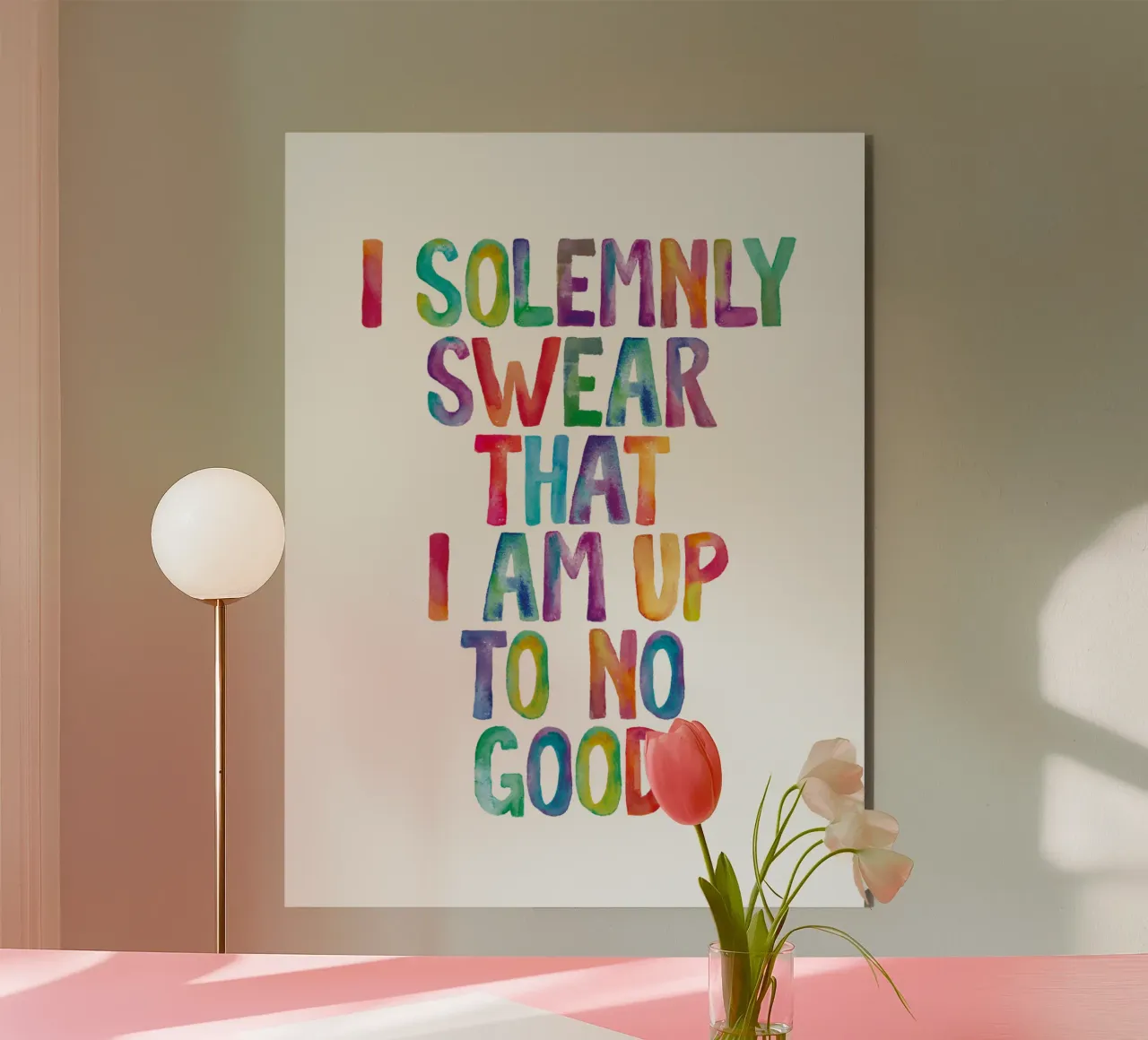 Giuro solennemente che non sto combinando nulla di buono Regenbogen Design pannello forex da THE MOTIVATED TYPE