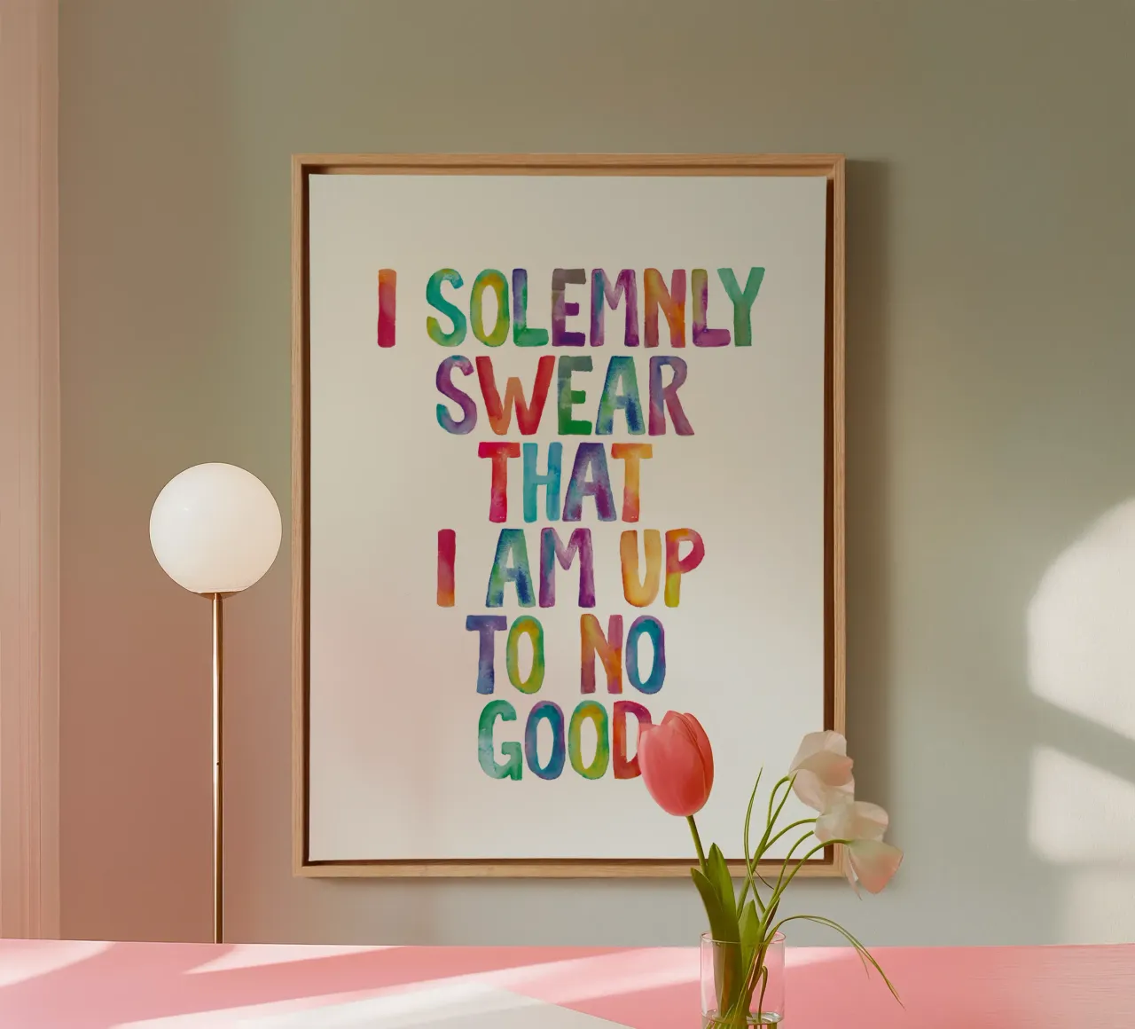 Giuro solennemente che non sto combinando nulla di buono Regenbogen Design tela da THE MOTIVATED TYPE