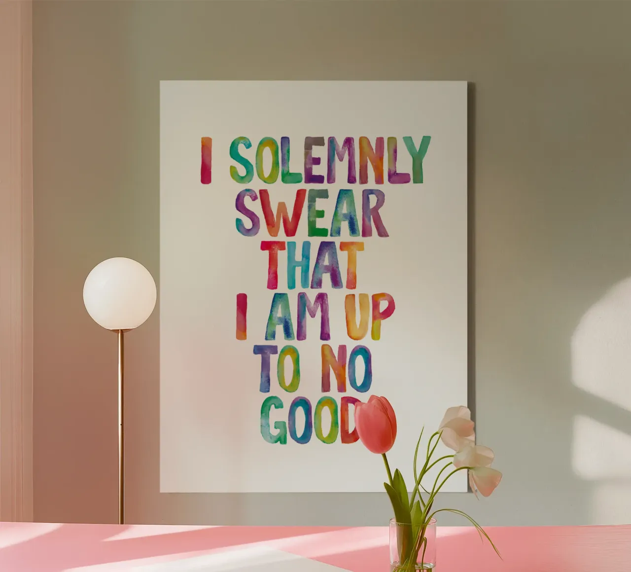 Giuro solennemente che non sto combinando nulla di buono Regenbogen Design tela da THE MOTIVATED TYPE