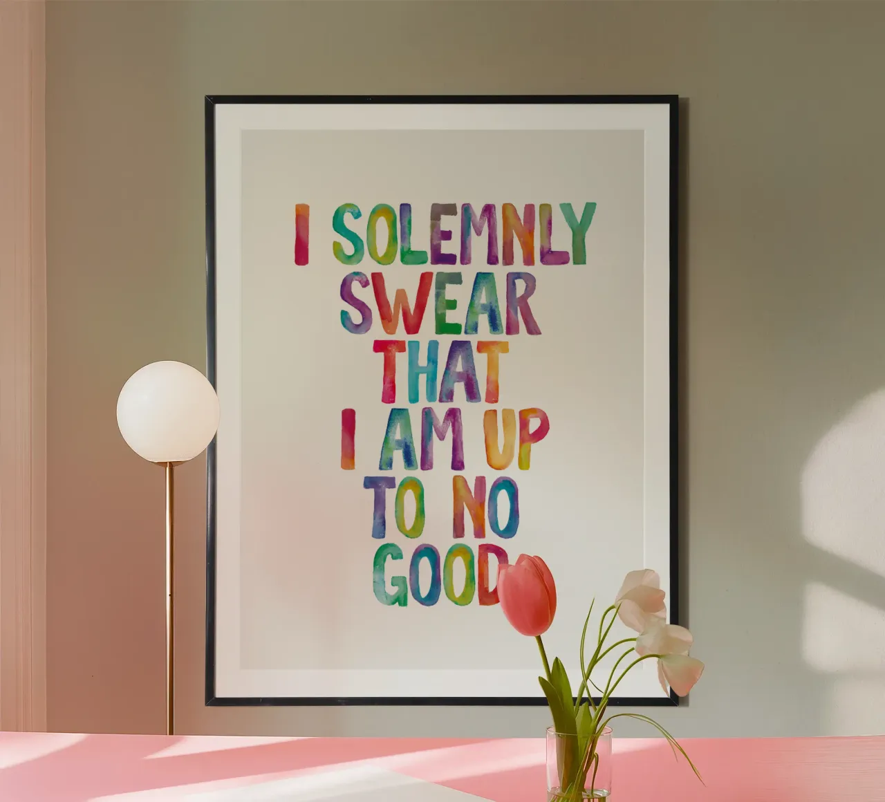 Giuro solennemente che non sto combinando nulla di buono Regenbogen Design poster da THE MOTIVATED TYPE