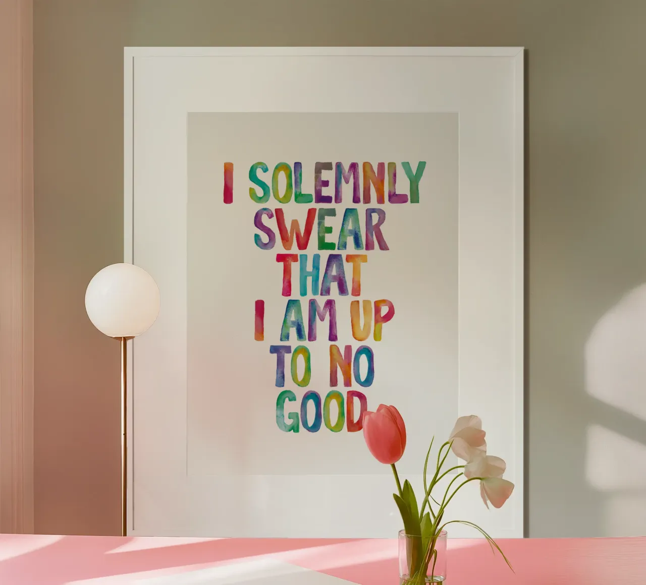 Giuro solennemente che non sto combinando nulla di buono Regenbogen Design poster da THE MOTIVATED TYPE