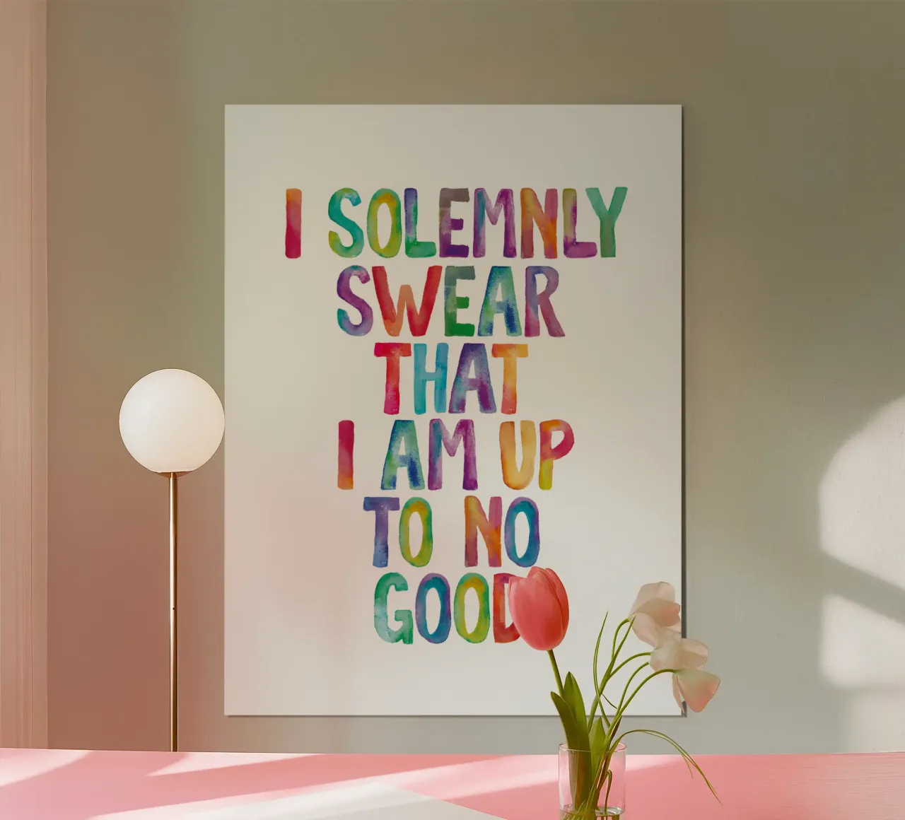 Giuro solennemente che non sto combinando nulla di buono Regenbogen Design poster da THE MOTIVATED TYPE