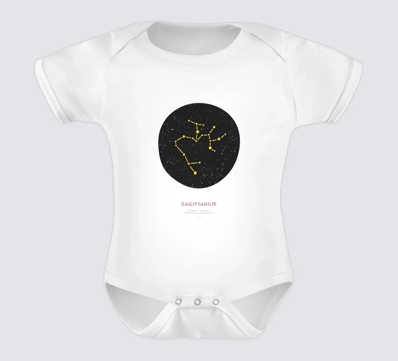 Sagittarius - Constellation of the zodiac short-sleeve baby romper by Vintagrafica