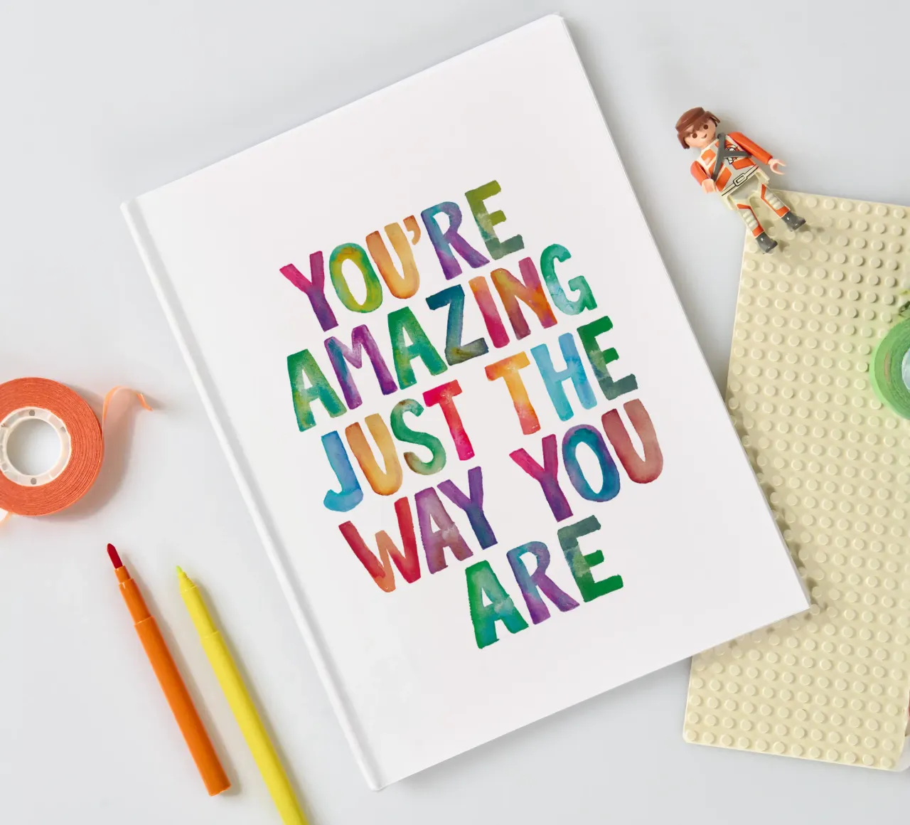 You're Amazing Just The Way You Are Rainbow Typography Desig carnet de notes de THE MOTIVATED TYPE
